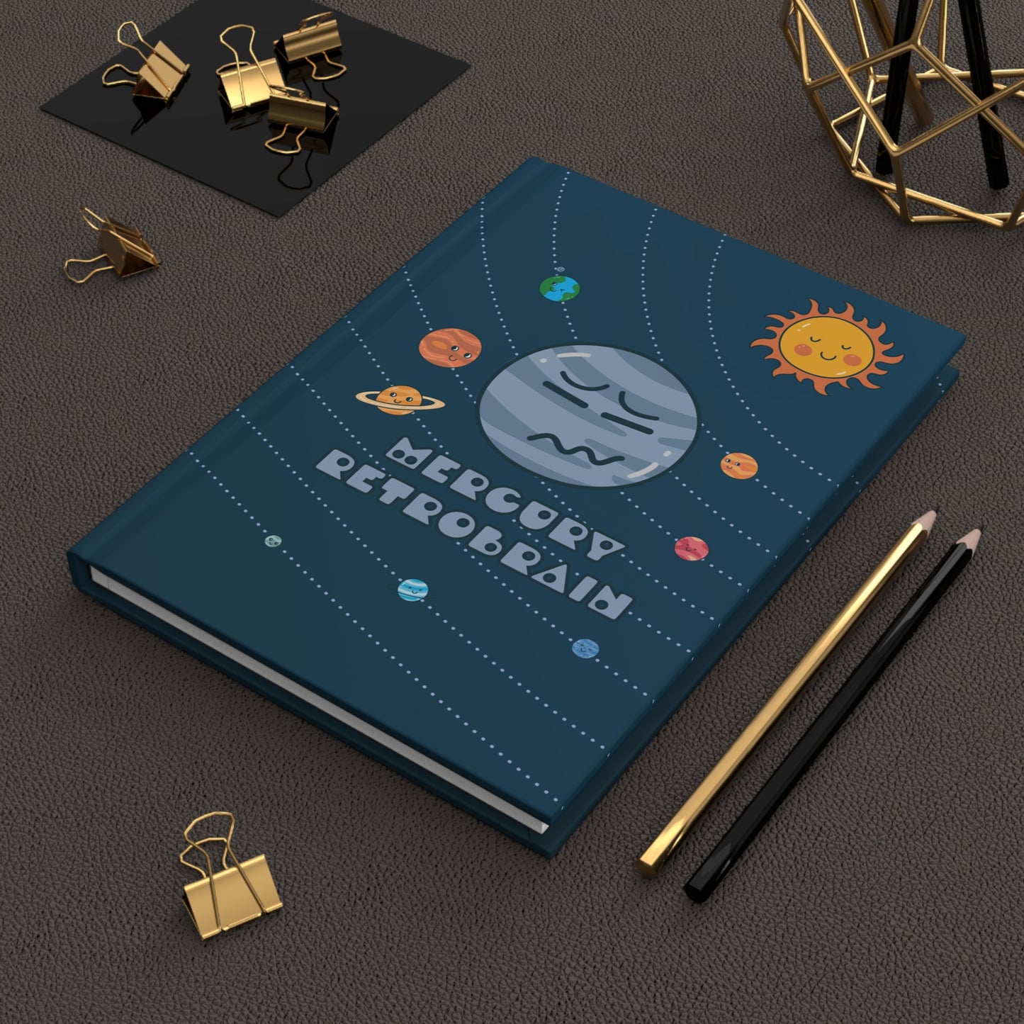 Cute Planets - Mercury Retrobrain Hardcover Journal