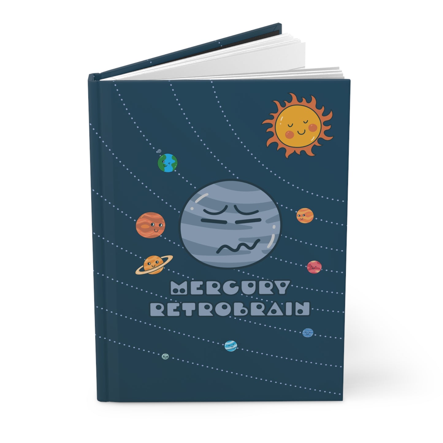 Cute Planets - Mercury Retrobrain Hardcover Journal