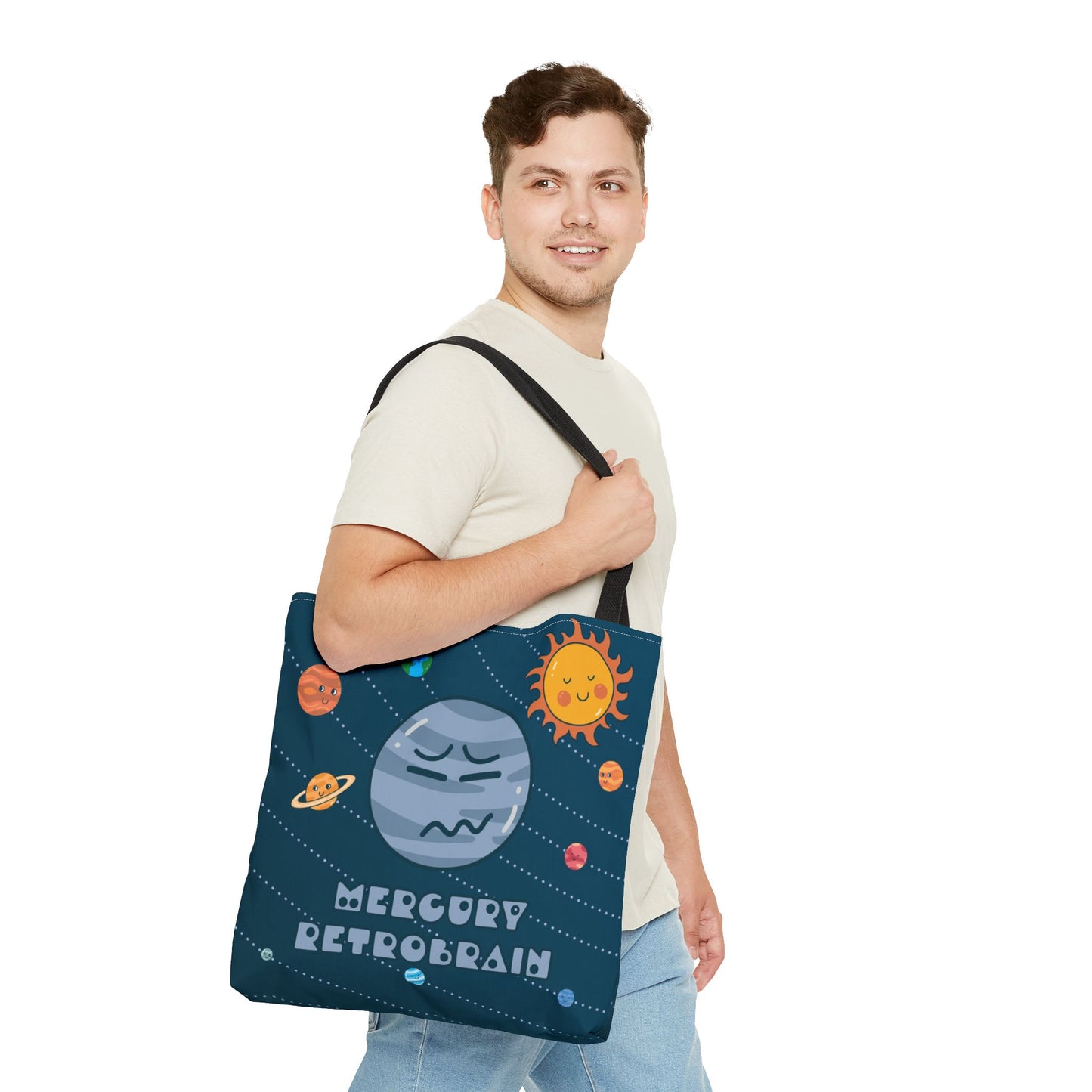 Cute Planets - Mercury Retrobrain Tote Bag