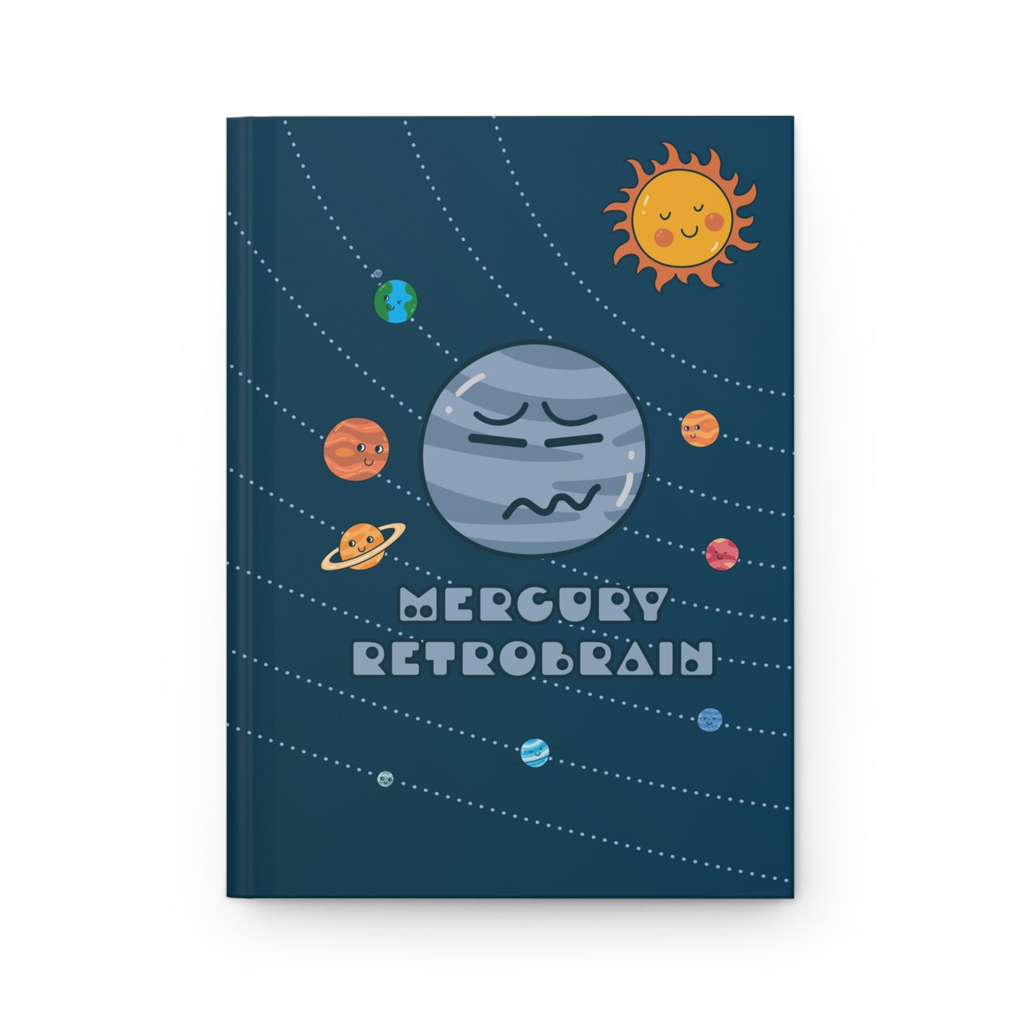 Cute Planets - Mercury Retrobrain Hardcover Journal