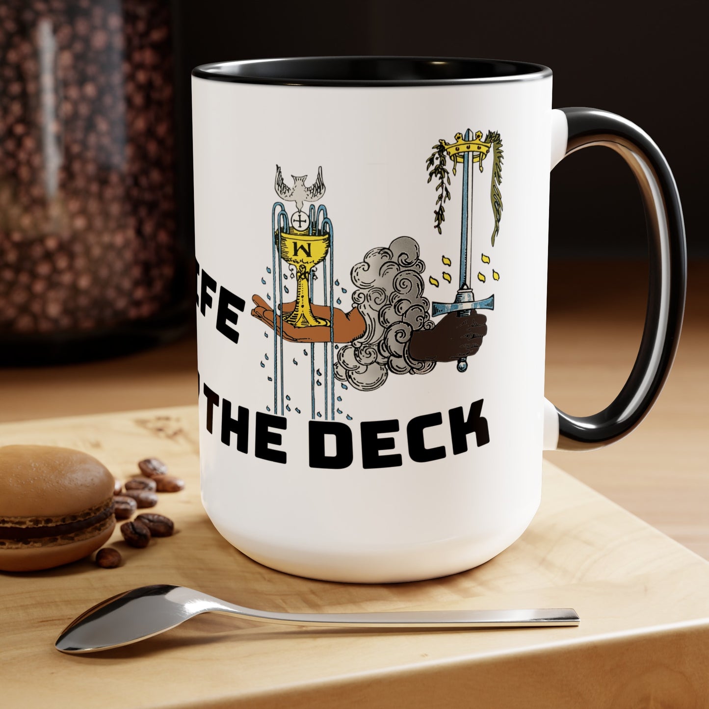 Grab Life By The Deck Two-Tone Coffee Mugs, 15oz