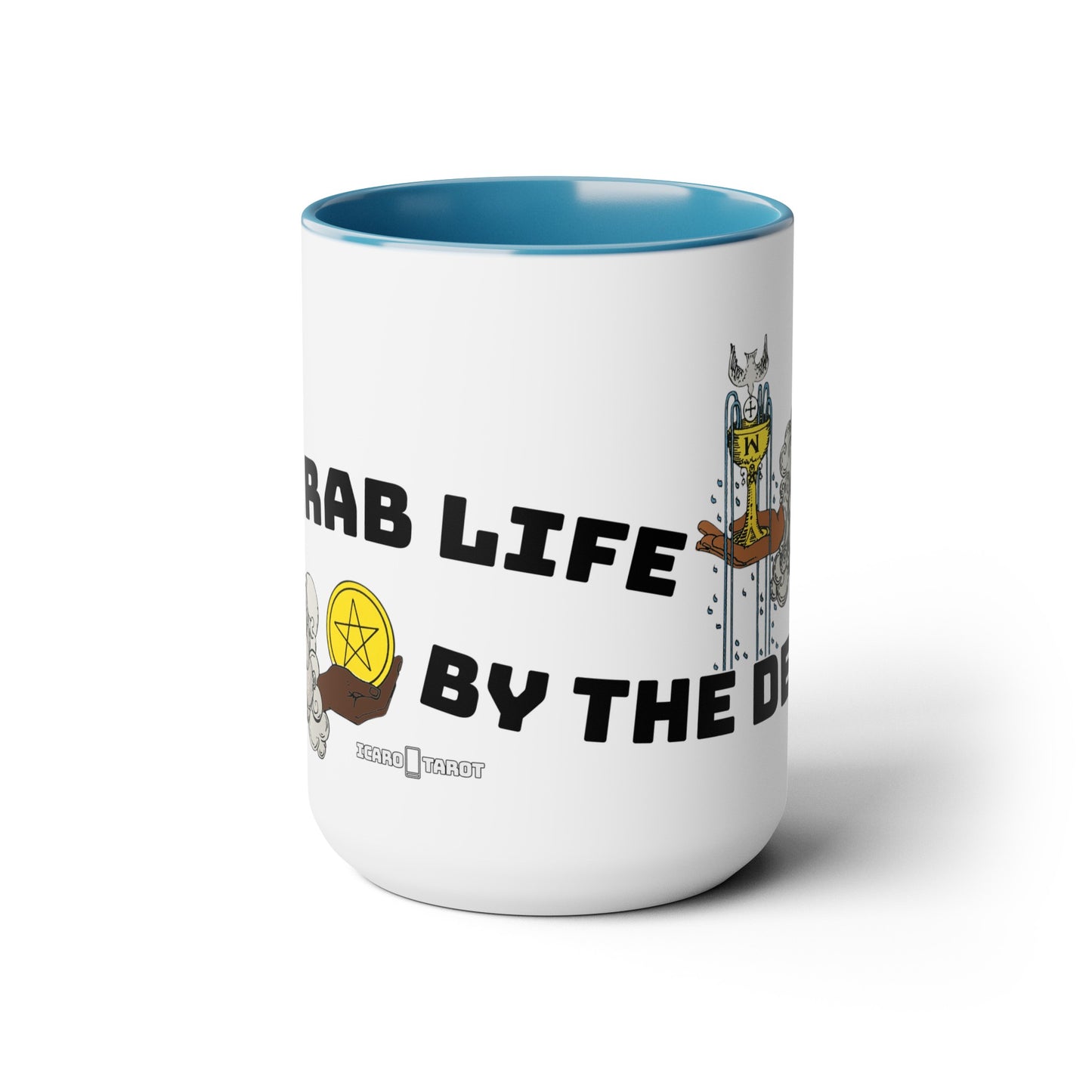 Grab Life By The Deck Two-Tone Coffee Mugs, 15oz