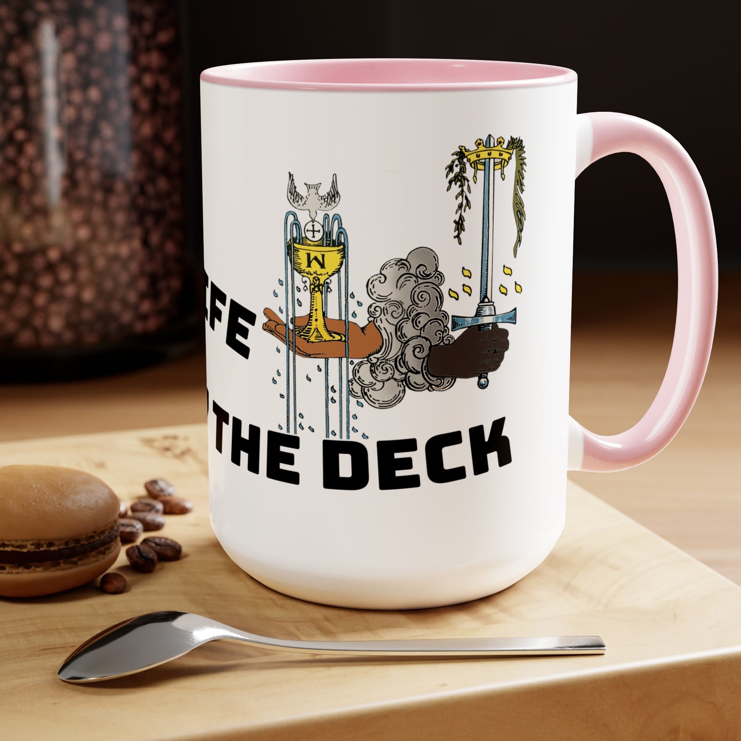 Grab Life By The Deck Two-Tone Coffee Mugs, 15oz