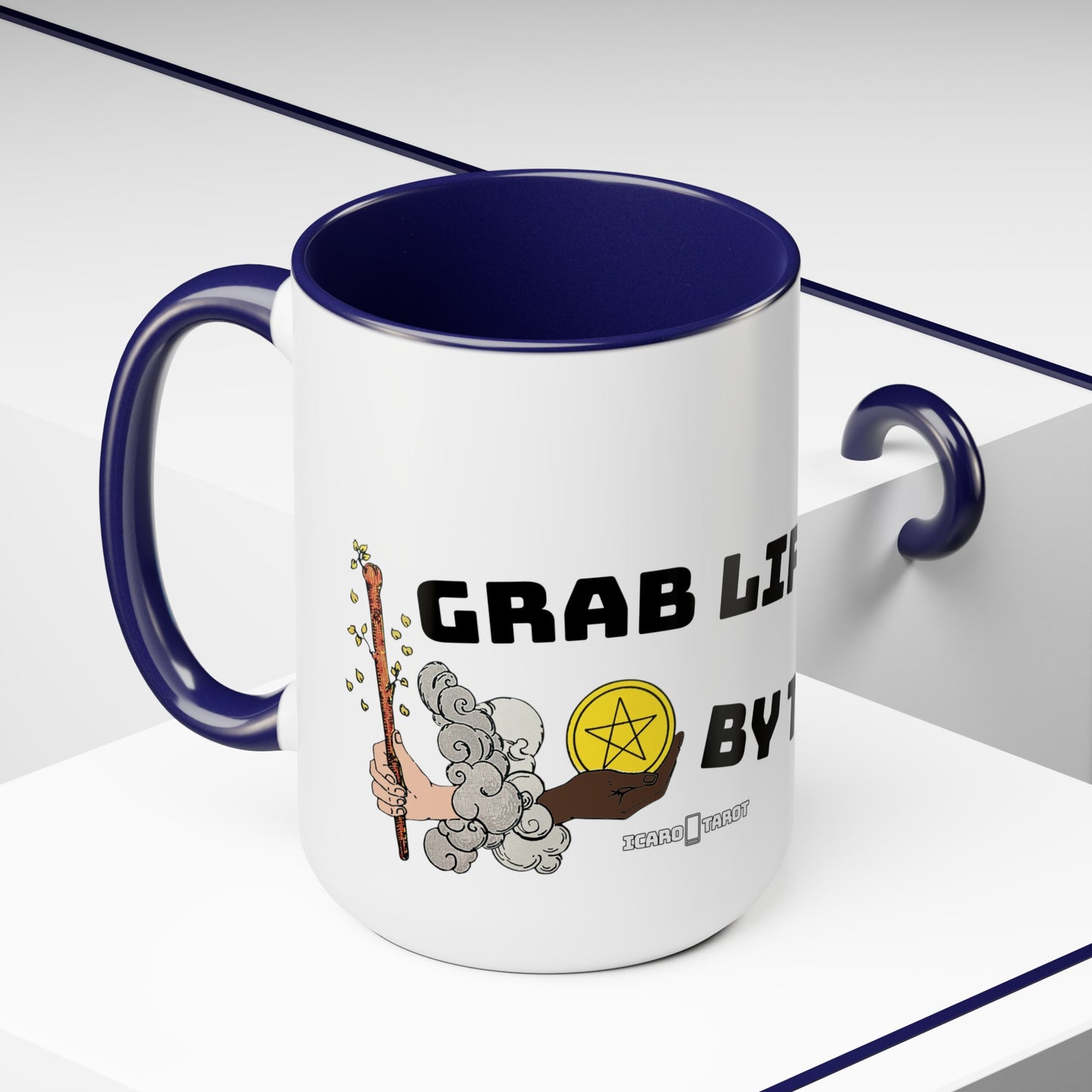 Grab Life By The Deck Two-Tone Coffee Mugs, 15oz