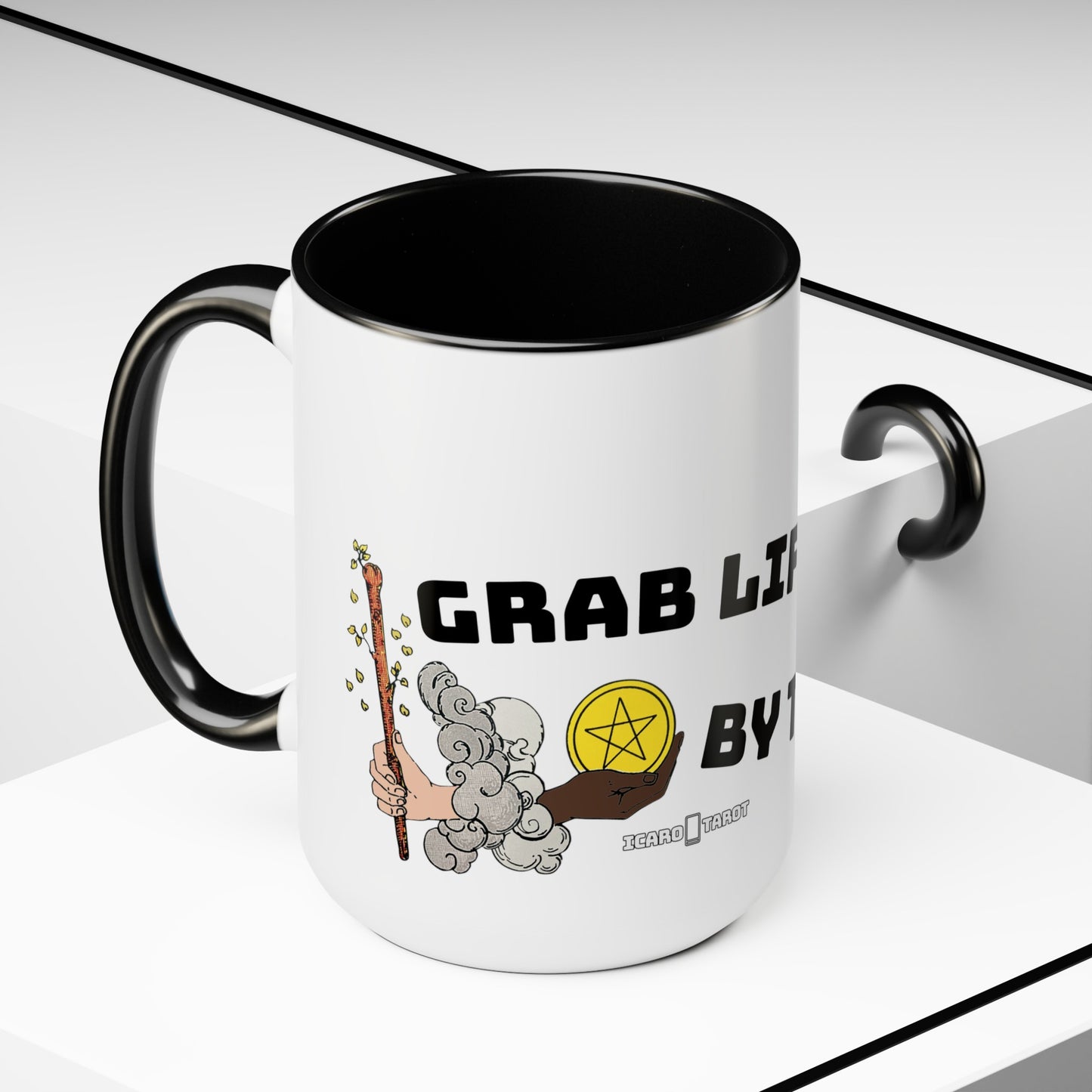 Grab Life By The Deck Two-Tone Coffee Mugs, 15oz