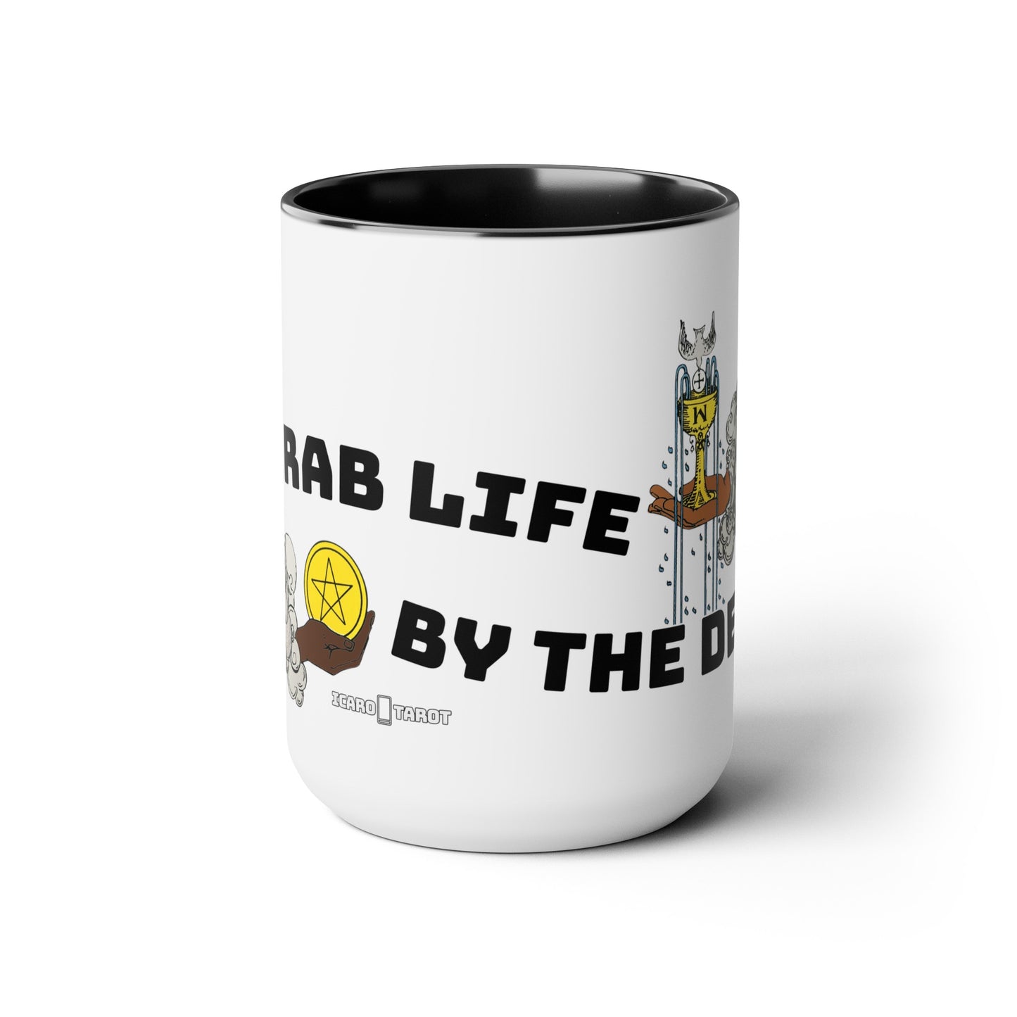 Grab Life By The Deck Two-Tone Coffee Mugs, 15oz