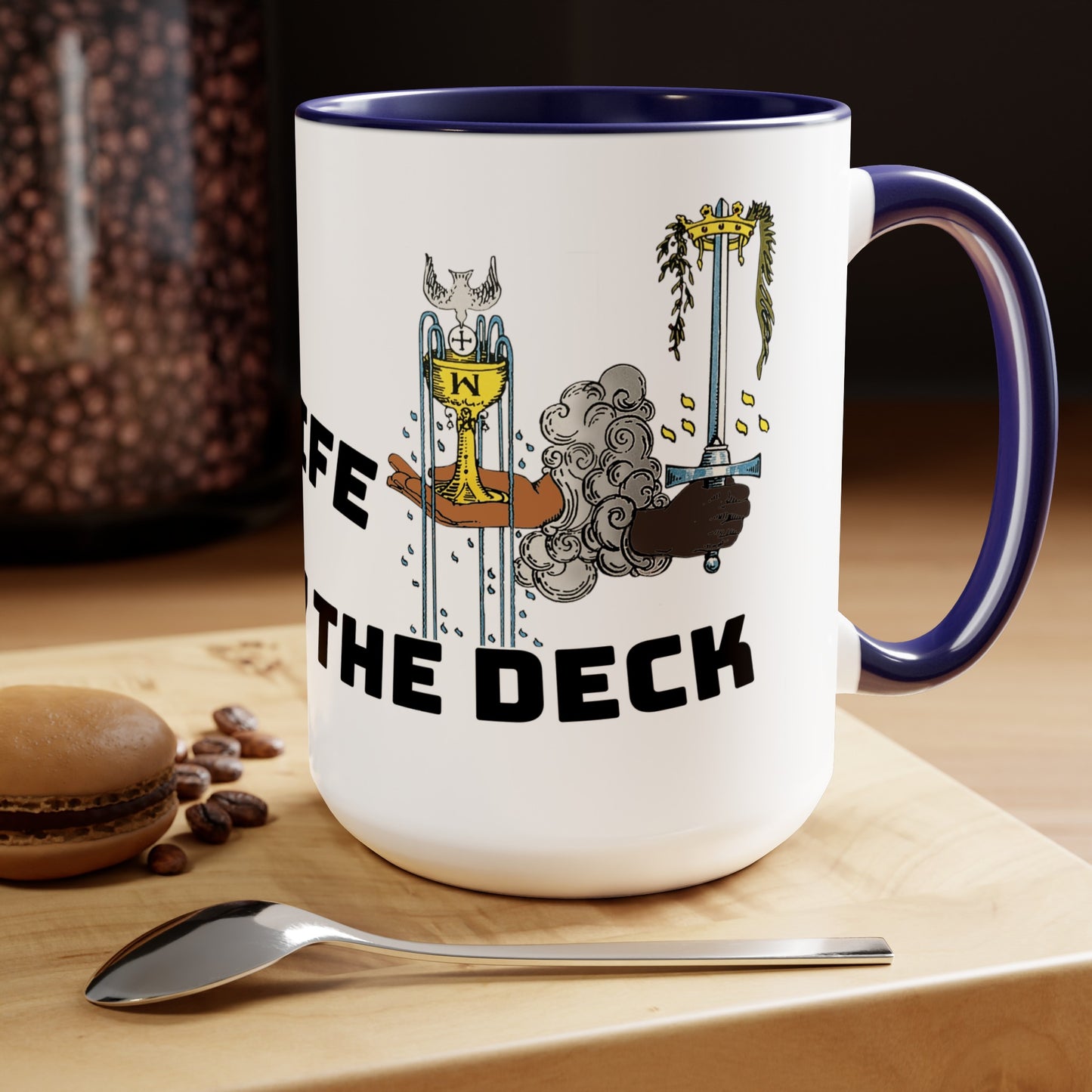 Grab Life By The Deck Two-Tone Coffee Mugs, 15oz