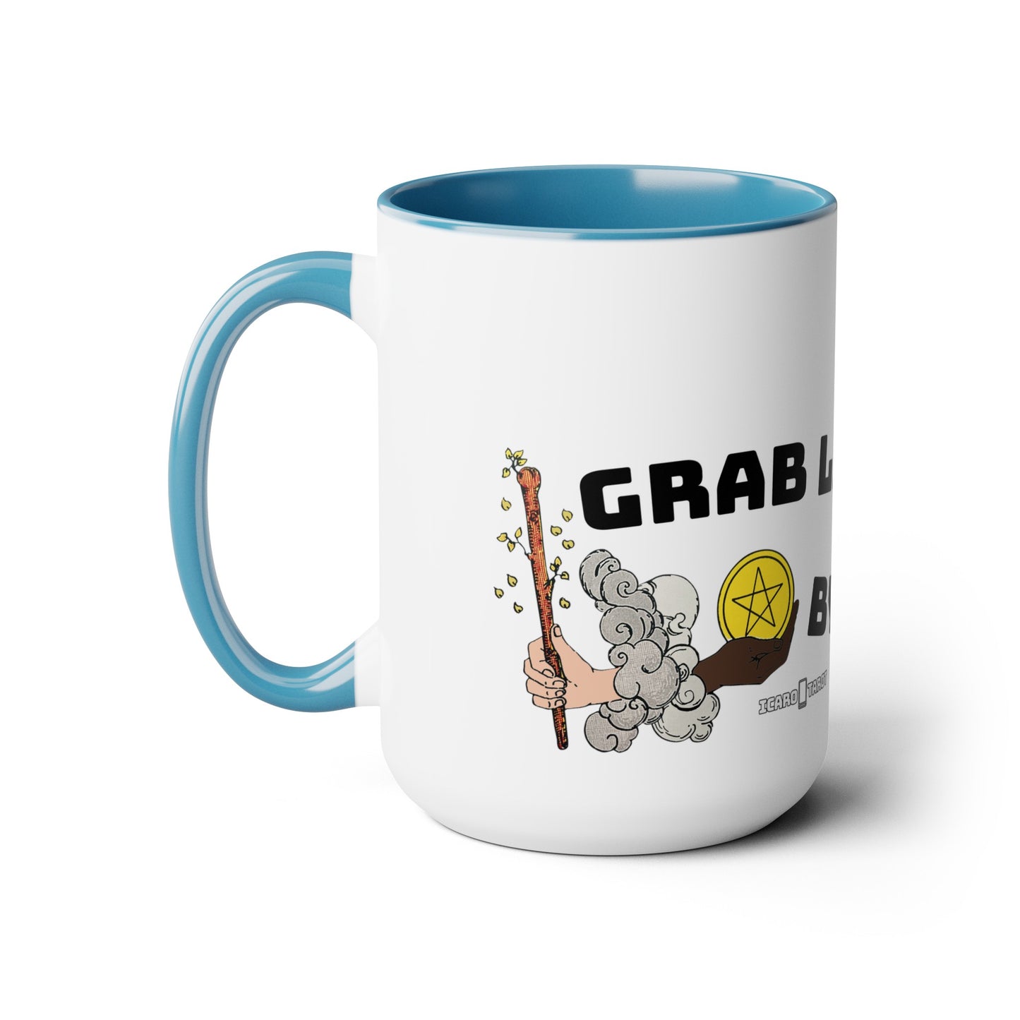 Grab Life By The Deck Two-Tone Coffee Mugs, 15oz